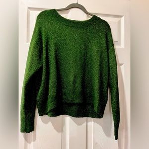Green Glitter Holiday Sweater / Long-Sleeve